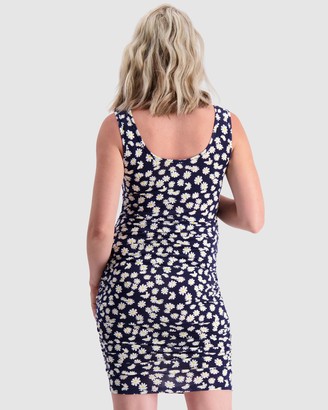 Maive & Bo - Women's Navy Bodycon Dresses - Essential Maternity Tank Dress - Size One Size, XXL at The Iconic
