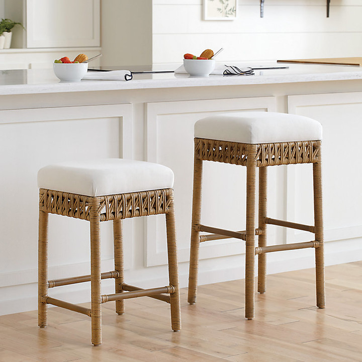 Ballard Designs Carly Rattan Stools Barstool ShopStyle