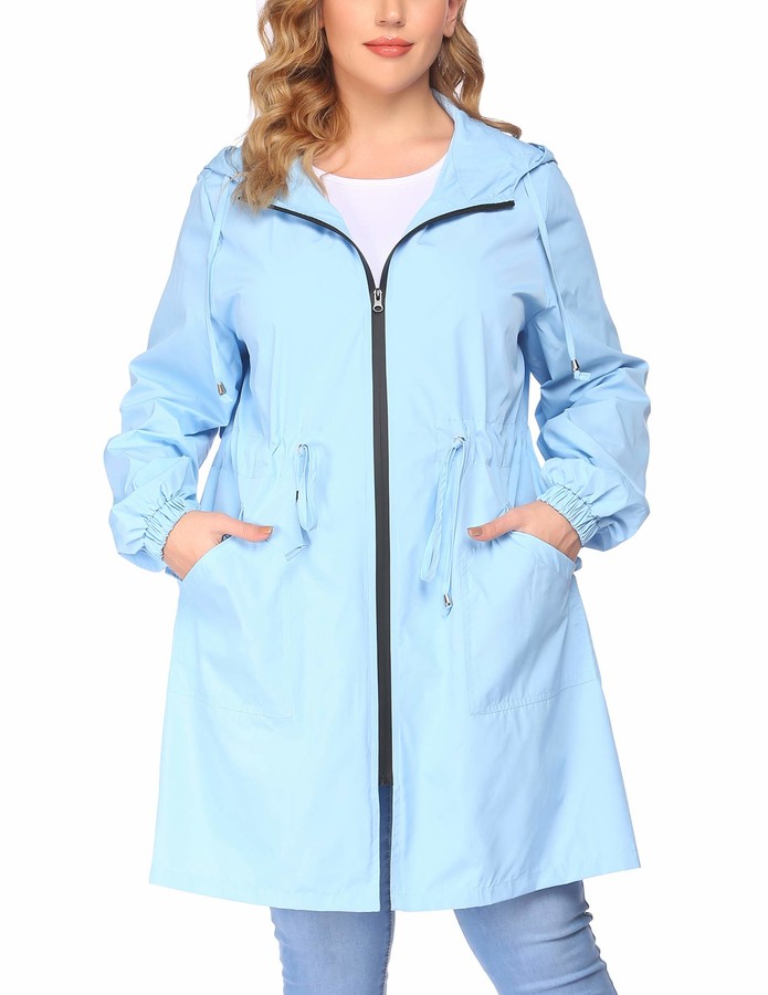 pale blue raincoat