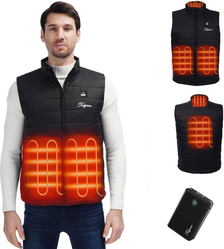 Telguua Heated Gilet with 10000Mah Battery Pack for Men ShopStyle Jackets