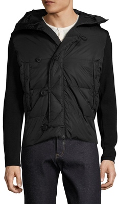 Moncler Virgin Wool Quilted Contrast Cardigan
