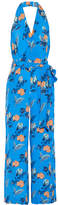 Thumbnail for your product : Diane von Furstenberg Belted Floral-print Silk Crepe De Chine Halterneck Jumpsuit