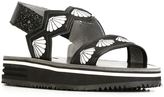 Thumbnail for your product : Markus Lupfer slingback shell embroidery sandals - women - Calf Leather/Leather/Polyurethane/rubber - 36