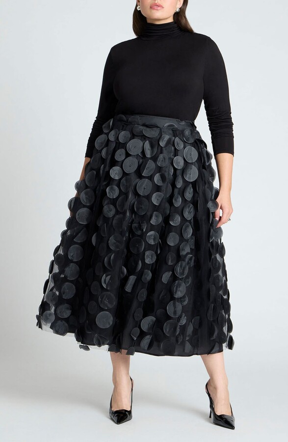 Dimensional Dot Full Maxi Skirt