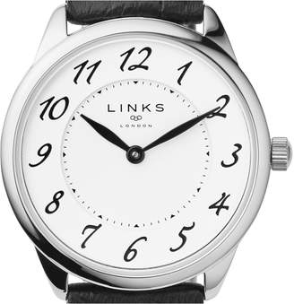 Links of London Narrative Womens Black Leather Watch