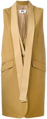 MM6 MAISON MARGIELA shawl lapel sleeveless jacket