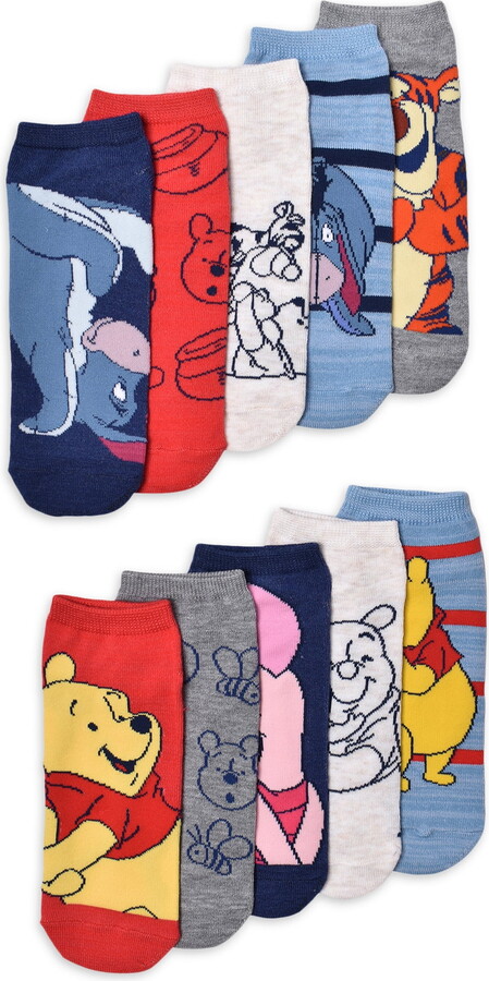 Disney Winnie The Pooh Womens’ 10-Pack Low-Cut Socks, Shoe Size 4-10