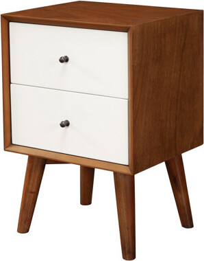 Corrigan Studio Century Modern Wood 2 Drawer Nightstand