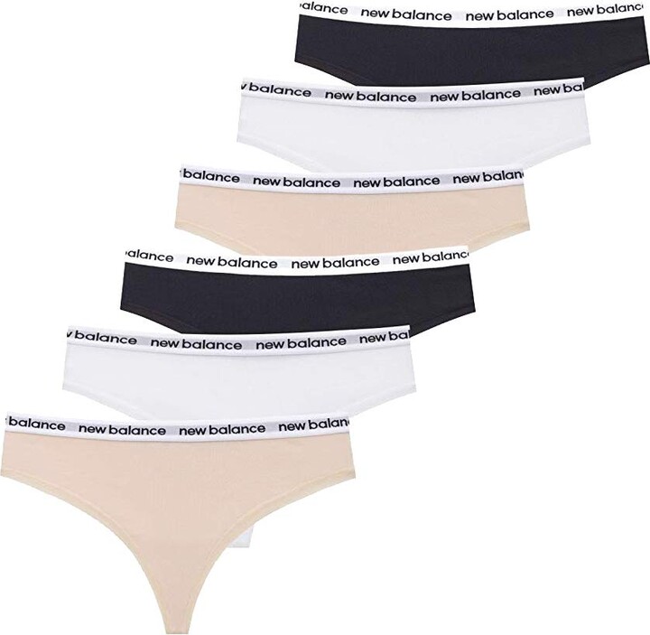 Women's Premium Performance Thong with Logo Printed Elastic Waistband (3 or  6 Pack)