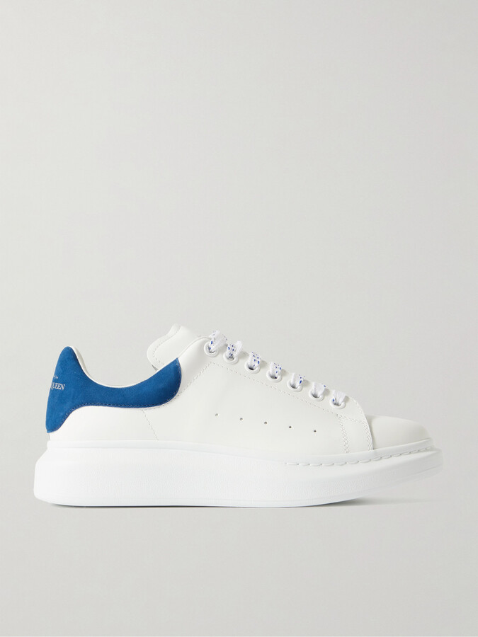 Alexander McQueen Exaggerated-Sole Suede-Trimmed Leather Sneakers
