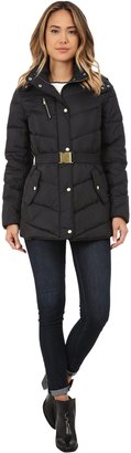Cole Haan Single Breasted Down Jacket with Chevron Quilt