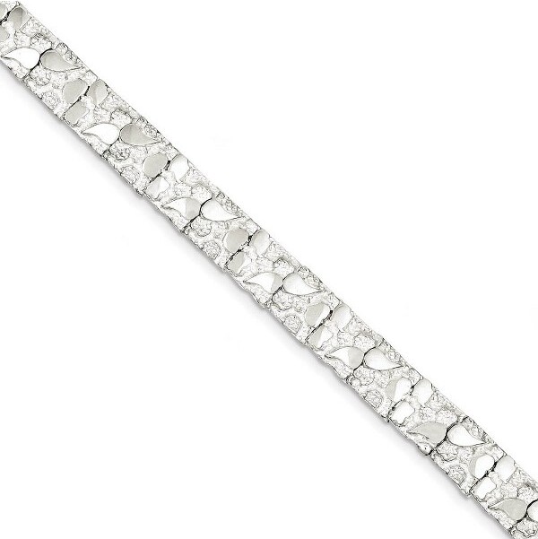 Black Bow Jewelry Co. BlackBowJewelry9mmSterlingSilverNuggetLinkBracelet,7Inch