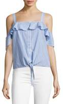 Thumbnail for your product : Paige Torie Striped Cold Shoulder Cotton Top