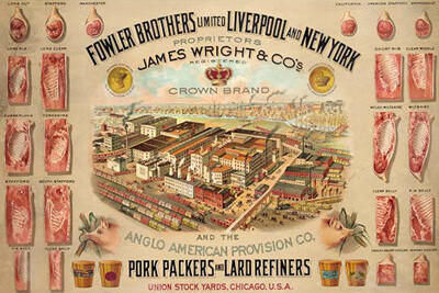 Buyenlarge 'Fowler Brothers Unlimited Pork Packers' by Milwaukee Litho and Engr. Co Vintage Advertisement