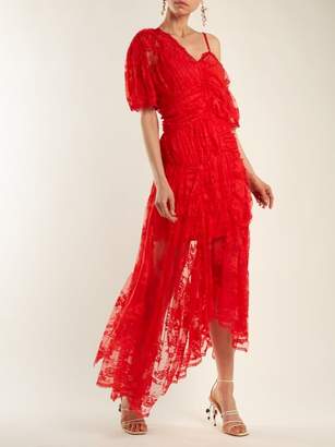 Preen by Thornton Bregazzi Tessie Off The Shoulder Floral Lace Dress - Womens - Red