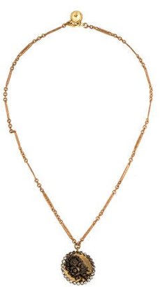 Lulu Frost Studded Floral Engraved Pendant Necklace