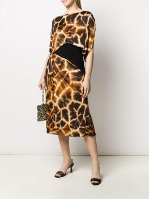 Roberto Cavalli Giraffe-Print Dress