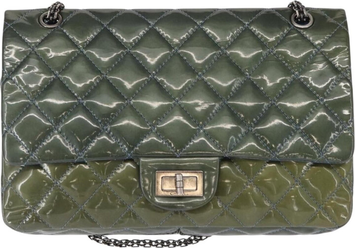 Chanel Reissue 2.55 Flap Bag Quilted Patent Green Patent_Leather Shoulder Bag Bag (Pre-Owned)