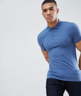 ASOS Design DESIGN muscle fit jersey polo in blue