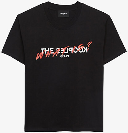 The Kooples Womens Bla01 Logo-Print Cotton-Jersey T-Shirt Xl