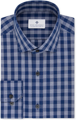 Ryan Seacrest Distinction Men's Slim-Fit Non-Iron Blue Check Dress Shirt, Only at Macy's