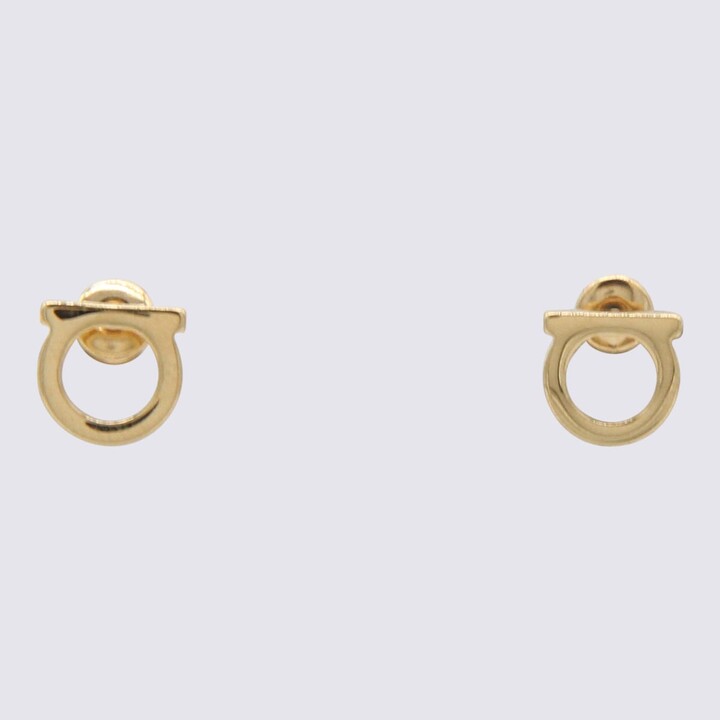 Ferragamo Gold-tone Brass Gancini Earrings