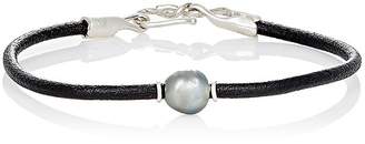 Dean Harris Men's Baroque Pearl & Leather Cord Bracelet