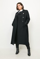 Thumbnail for your product : Karen Millen Curve Military Button Belted Maxi Coat