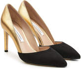 Thumbnail for your product : Diane von Furstenberg Metallic Leather and Suede Pumps