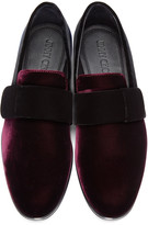 Thumbnail for your product : Jimmy Choo Navy and Purple Velvet John Loafers