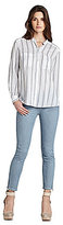 Thumbnail for your product : BCBGMAXAZRIA Gibson Striped Button-Front Top