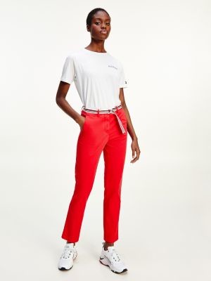 Tommy Hilfiger Red Trousers For Women 
