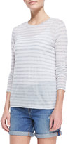 Thumbnail for your product : Vince Long-Sleeve Striped Tee, Stonewash/White