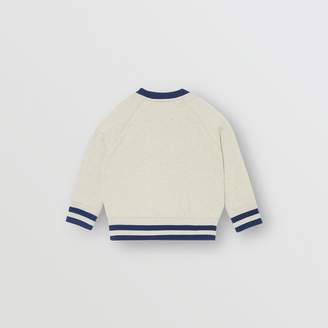 Burberry Check Applique Cotton Sweatshirt
