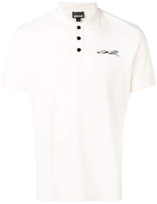 Just Cavalli contrast tiger polo shirt