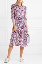 Thumbnail for your product : Evi Grintela Gilda Printed Silk Crepe De Chine Dress - Purple