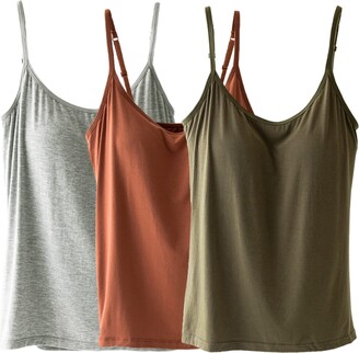 H HIAMIGOS Womens Built-in Bra Padded Camisole Yoga Tanks Tops (Teal, S) :  : Clothing, Shoes & Accessories