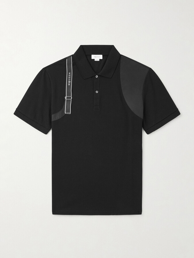 Alexander McQueen Harness-Detailed Cotton-Piqué Polo Shirt