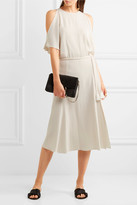 Thumbnail for your product : Vanessa Bruno Galla Cold-shoulder Open-back Crepe Midi Dress - Ivory
