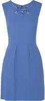Thumbnail for your product : Matthew Williamson Tuck embellished crepe mini dress