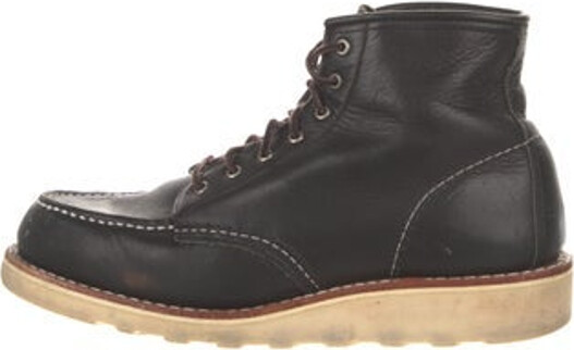 Red Wing Shoes Leather Ankle Lace-Up Boots Black Rubber Trim Round-Toes Platform Lace-Up Closure at Uppers Unfortunately due to restrictions this item may not be eligible for shipping in all areas.