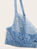 Thumbnail for your product : Shein Plus Floral Lace Underwire Lingerie Set