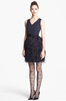 Thumbnail for your product : Nordstrom Miss Wu Feather Skirt Radiant Faille Dress Exclusive)