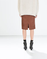 Thumbnail for your product : Zara 29489 Faux Leather Pencil Skirt