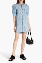 Thumbnail for your product : Frame Gathered denim mini shirt dress