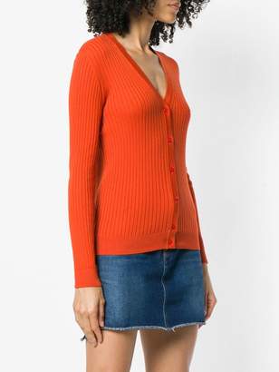 Courreges rib knit fitted cardigan