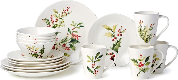 Certified International Holly & Vines 16Pc Dinnerware Set