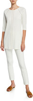 Thumbnail for your product : Joan Vass Petite Ankle Pants with Front Seam Detail