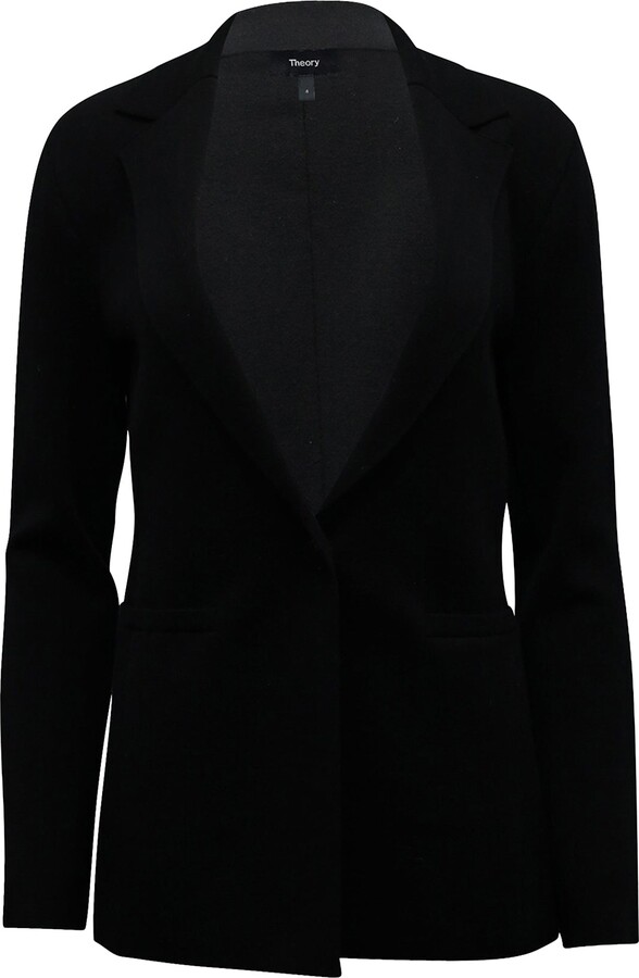 Theory Etiennette Blazer in Black Wool