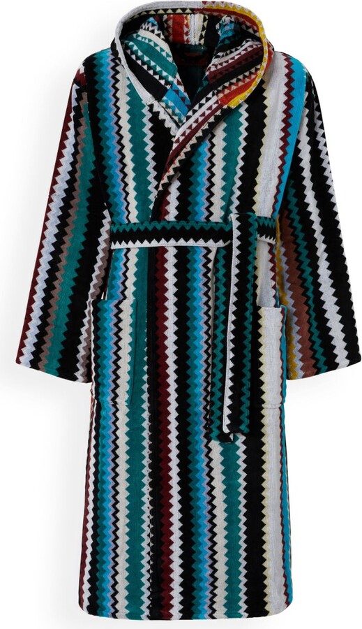 Missoni Home Blue Zigzag Cotton Terry Bathrobe
